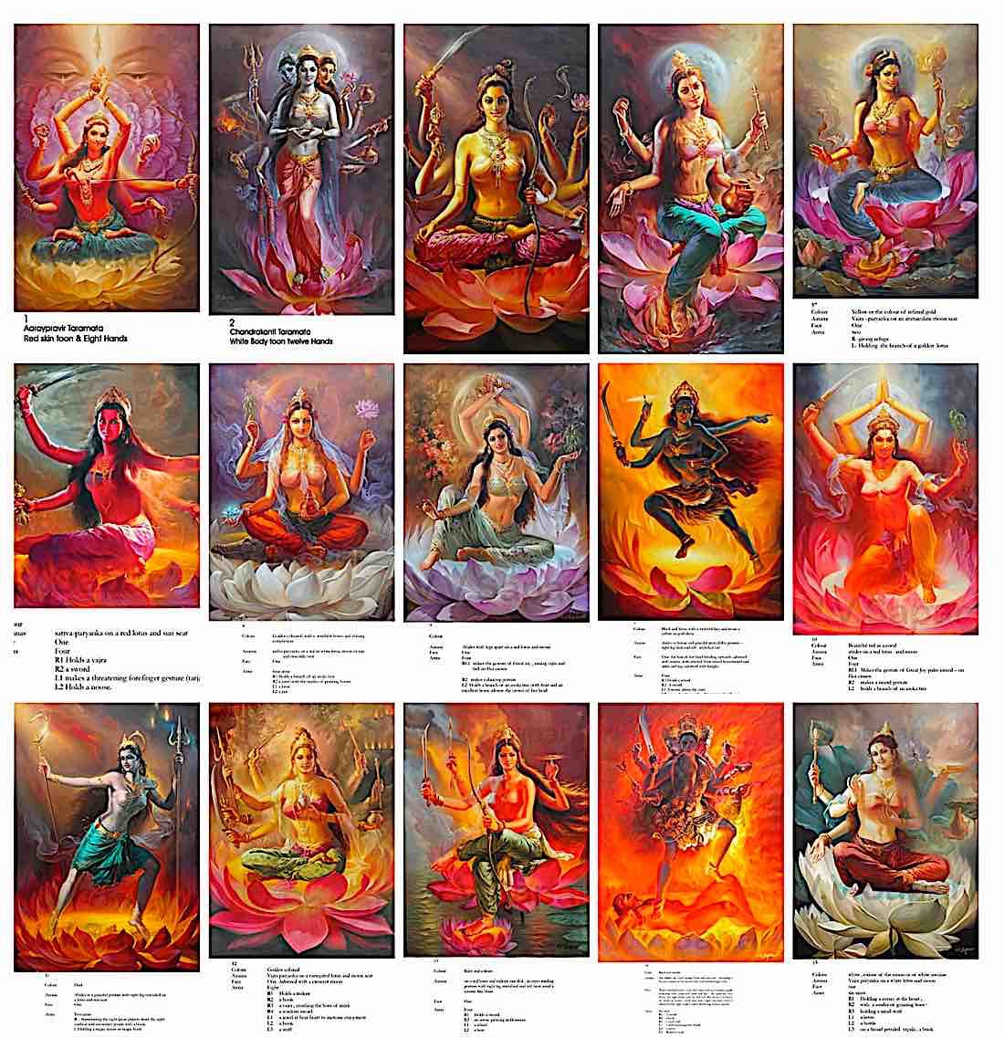 Buddha Weekly The first 15 of the 21 Taras in V V Sapars iconic series commissioned by Dongsar RInpoche Buddhism