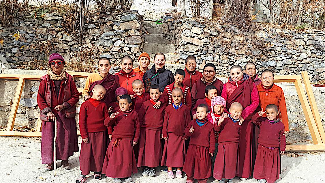 Buddha Weekly The nuns gathered at Zangla Byangchub Choling Nunnery in Zanskar Valley Ladakh India Buddhism