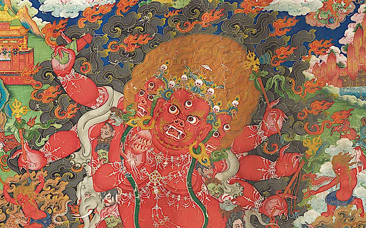 Buddha Weekly Tibetan wrathful Thangka example Buddhism