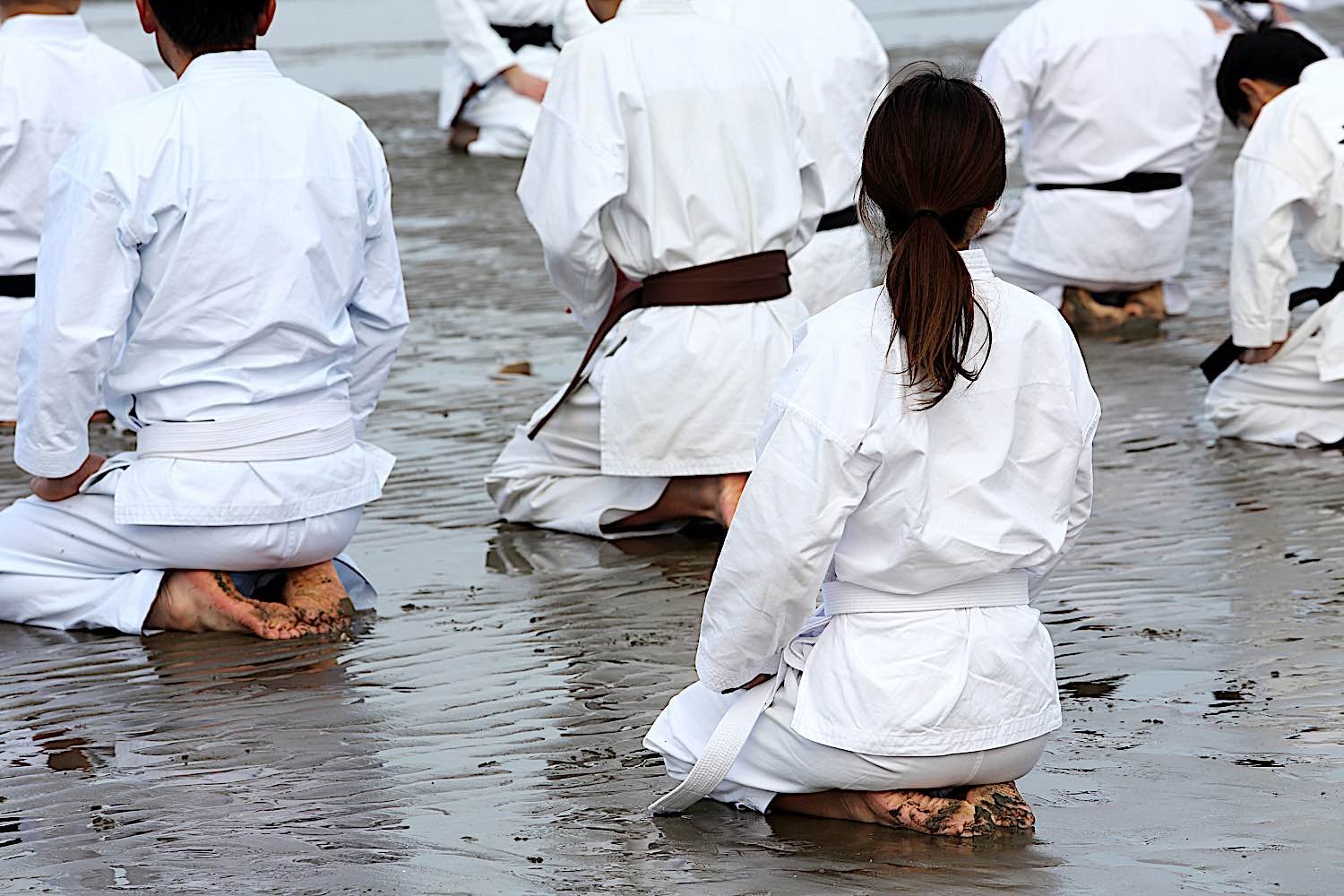 Buddha Weekly Training in Judo also includes meditation and mindfulness trainees on Ichinomiya Beahc Kagawa Japan dreamstime l 83578030 Buddhism