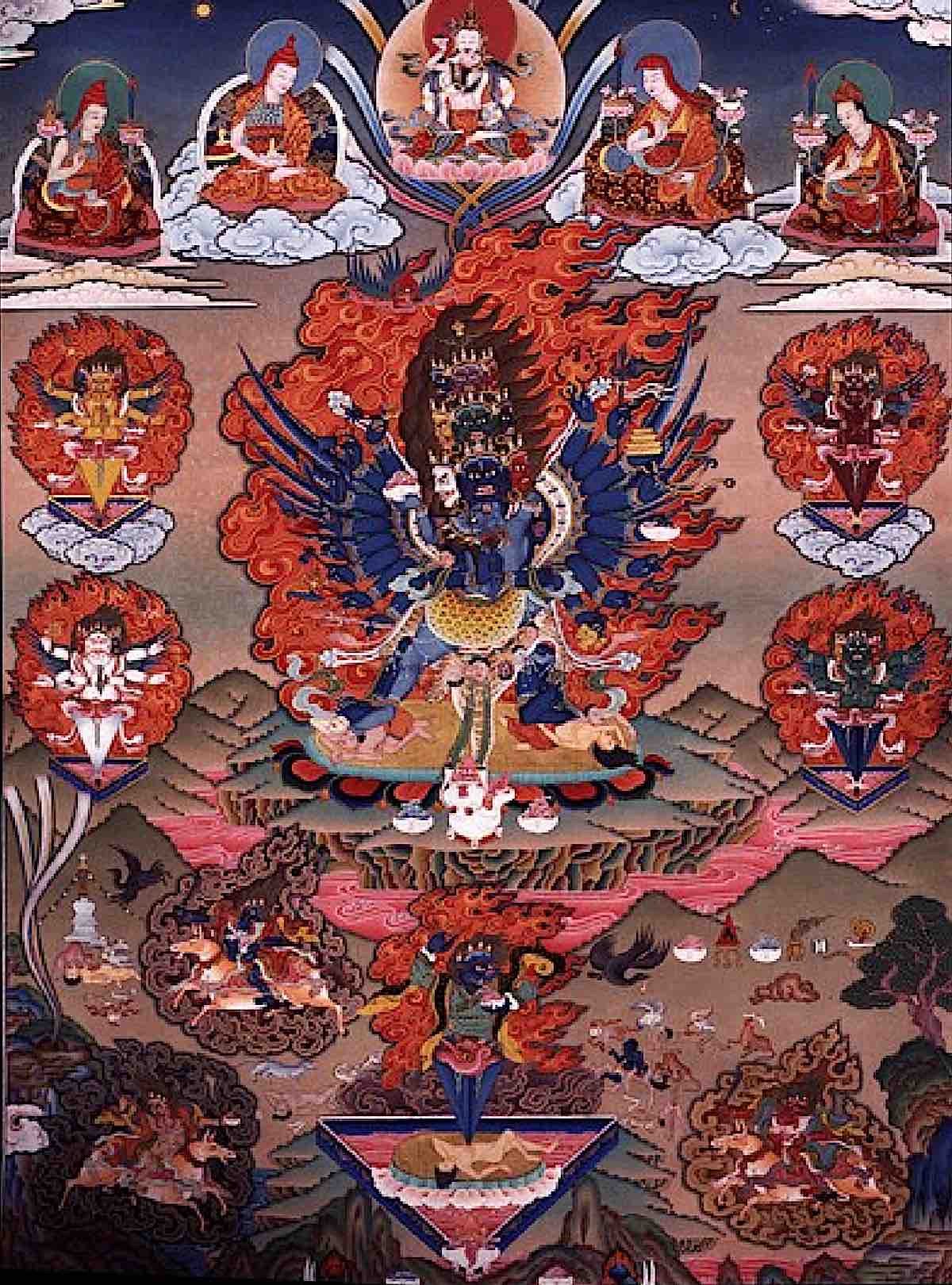 Buddha Weekly Vajrakilaya with 9 heads 8 pronouncements Himalayan Art Buddhism