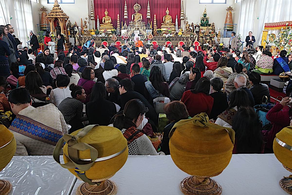 Buddha Weekly Wat Velouvanaram. Buddhist ceremony. Lao new year Boun Pimay Lao Buddhism