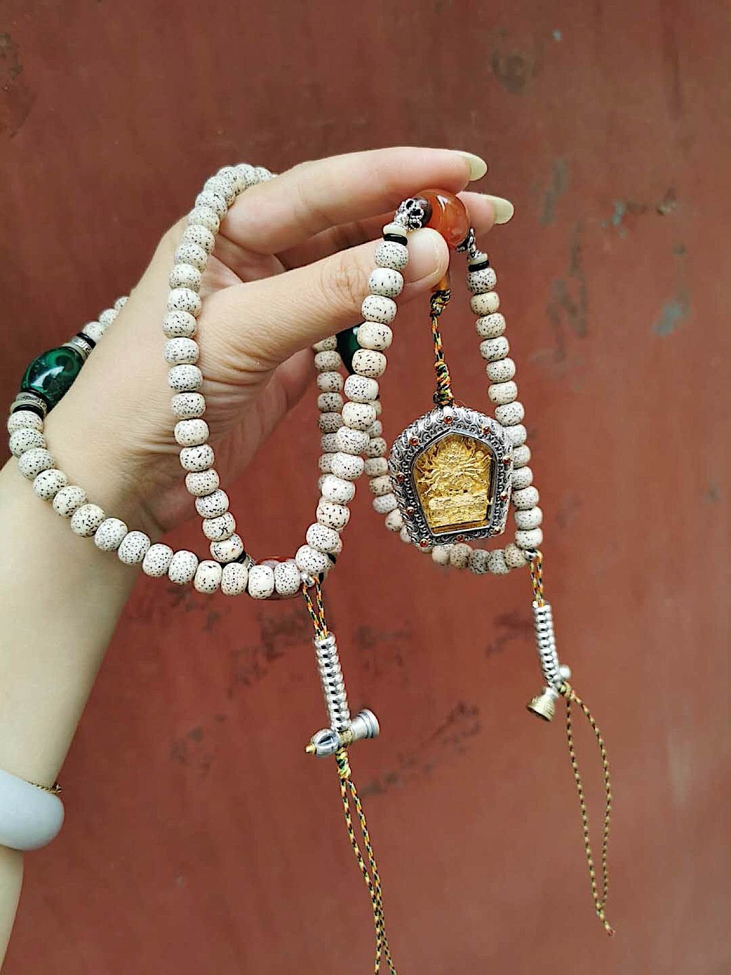 Buddha Weekly Yamantaka custom mala in hand Buddhism