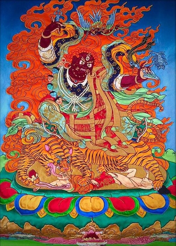 Dorje Drolo Padmasambhava riding on the Tiger to Bhutan