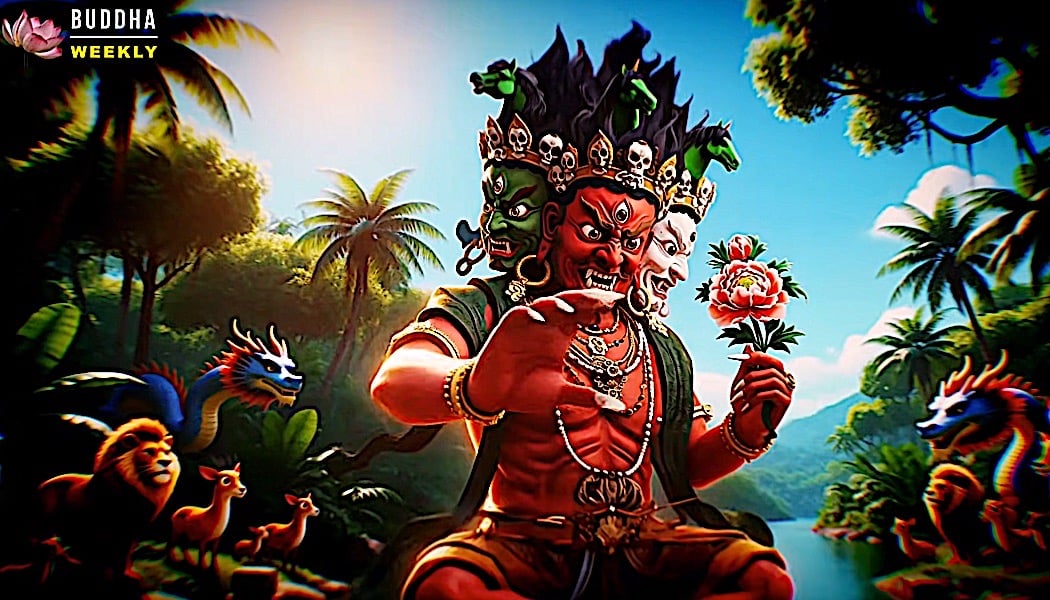 6 Avalokitesvara Heroes Overcoming 6 Poisons with 6 Syllables: Om Ma Ni Pad Me Hum: Enlightened Odyssey 4 Hayagriva Avalokiteshvara pacifies ignorance in the animal realm. From our new movie "6 Avalokitesvara Heroes Overcoming 6 Poisons withOm Ma Ni Pad Me Hum: Enlightened Odyssey"