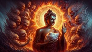 King of Dharma Dharmaraja is Muni of the hell realms. He is Brown, with a conch shell, and saves beings from the hate and anger in the hell realms.