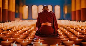 Lighting candles or butterlamps or electric lamps are offerings of light showing devotionBuddha Weekly