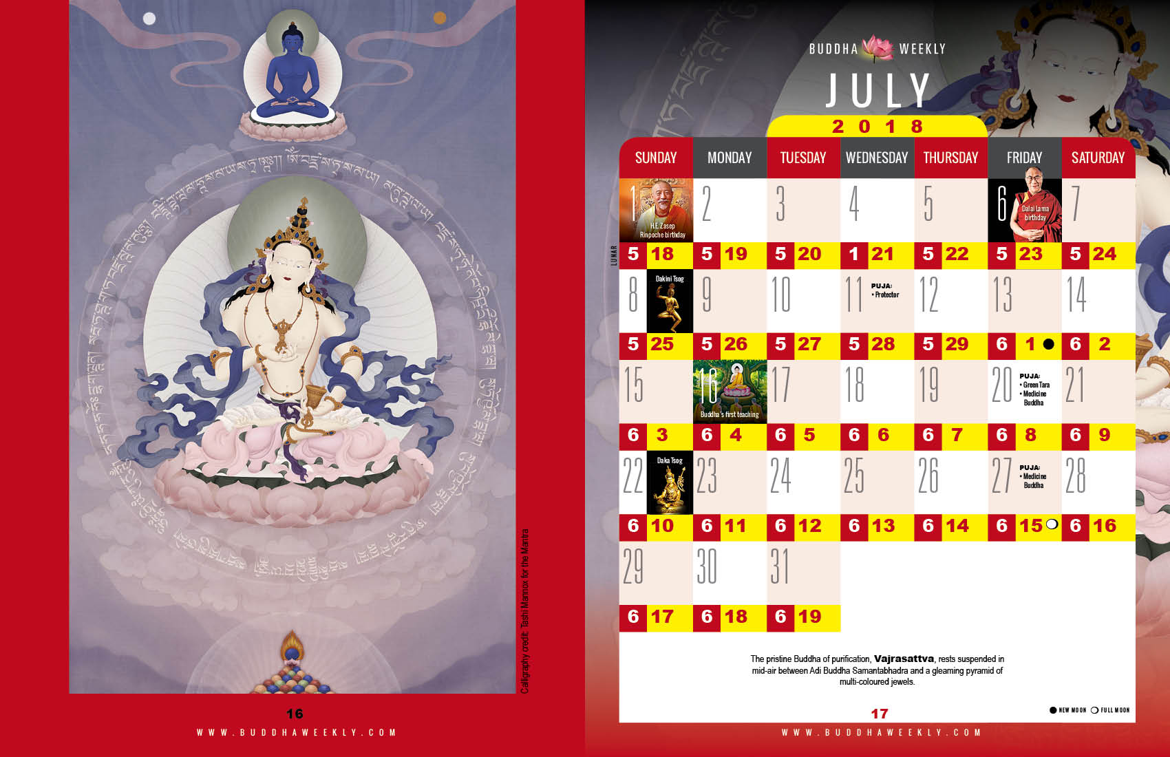 LunarCalendar2018137 Buddha Weekly Buddhist Practices