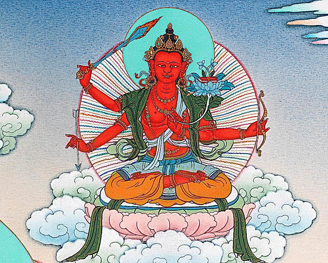 Manjughoṣa Prajnavardhani Manjushri Red Padma FamilyBuddha Weekly