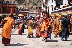 Masked Cham dance to celebrate Guru Rinpoches live at Hemis Monastery dreamstime xl 61419757