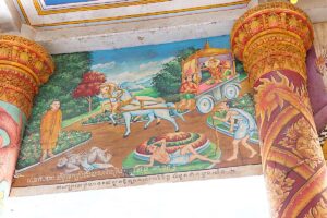 Mural in Wat Nokor Cambodia of Buddha encountering disease old age and death 8th century temple mural dreamstime xl 55350303