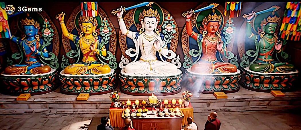 The 5 Family Manjusris from a video by 3GemsBandBuddha Weekly