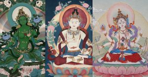 Three Supremes Tara left Vajrasattva Centre Ushnisha VijayaBuddha Weekly