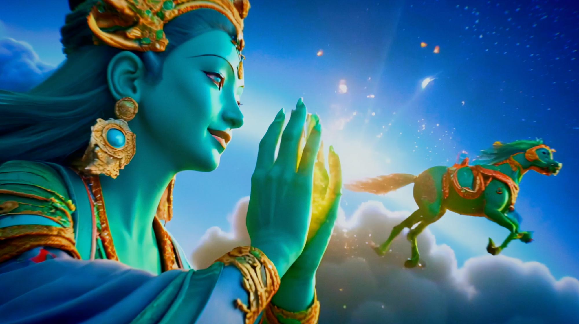 Windhorse Tara Practice: Tara, the Wind of Life; Tara, Goddess of Wind, Buddha of Activity, Karma Mother 3 Windhorse Tara with green tara and green horse