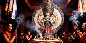 Offering Ganapuja to 1000-Armed Avalokiteshvara on Daka Tsog Day on the 10th Lunar