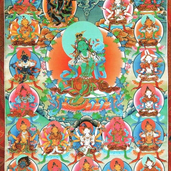 21 Taras surya gupta thangka The 21 Taras according to the Surya Gupta visualizations.