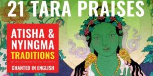 Video Thumbnail: 21 Taras sung in English Atisha and Nyingma traditions with beautiful original art