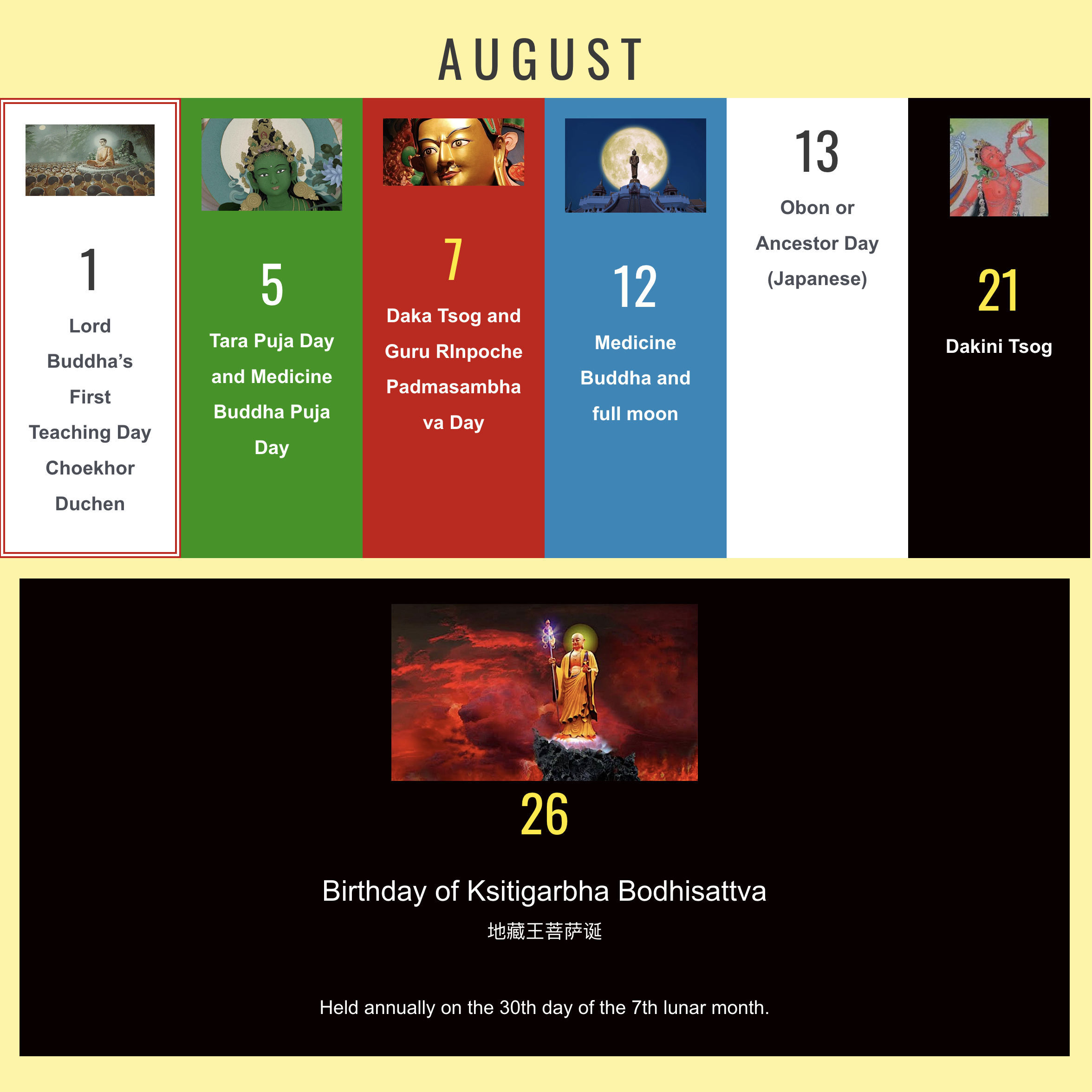 August Dharma Dates annual 2022