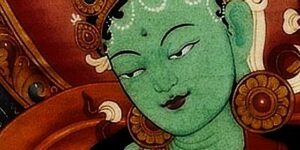 Buddha Weekly 0Green Tara head shoulders desk custom crop