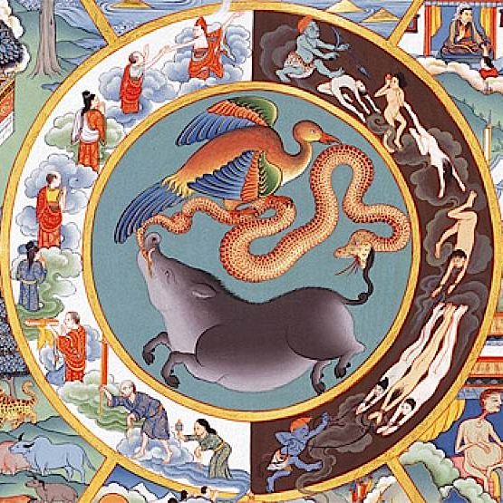 The concept of clinging, suffering and karma are bound up in the cycle of rebirth in Buddhism. 