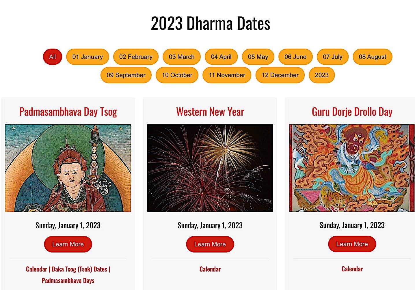 Buddha-Weekly-2023 Dharma Dates Buddha WEekly-Buddhism