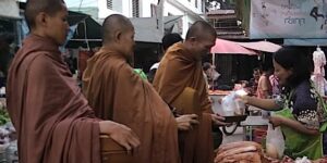 Buddha Weekly 2Monks Buddhist receiving alms gives opportunity for lay believers to practice generosity custom crop