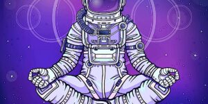 Buddha Weekly Astronaut meditating dreamstime l 119216744 Buddhism custom crop