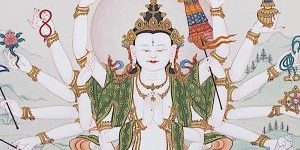 Cundi Cunda Mother of Seven Million Buddhas, in her 18 armed form is moon white.