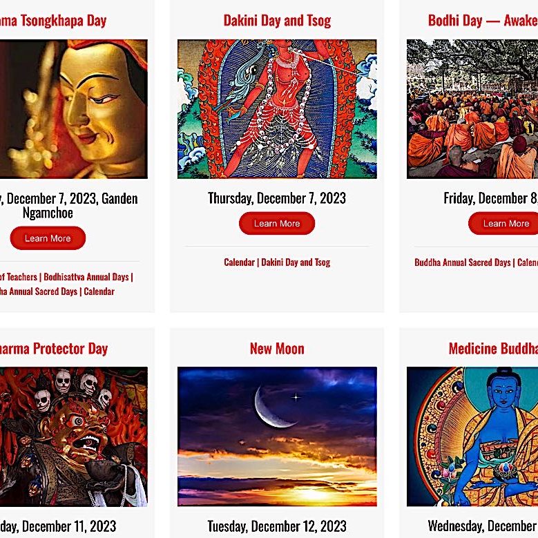 Dharma Dates for Dec 2023.