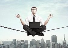 Buddha-Weekly-Feature Image Dreamstime man on Meditation tight rope-Buddhism