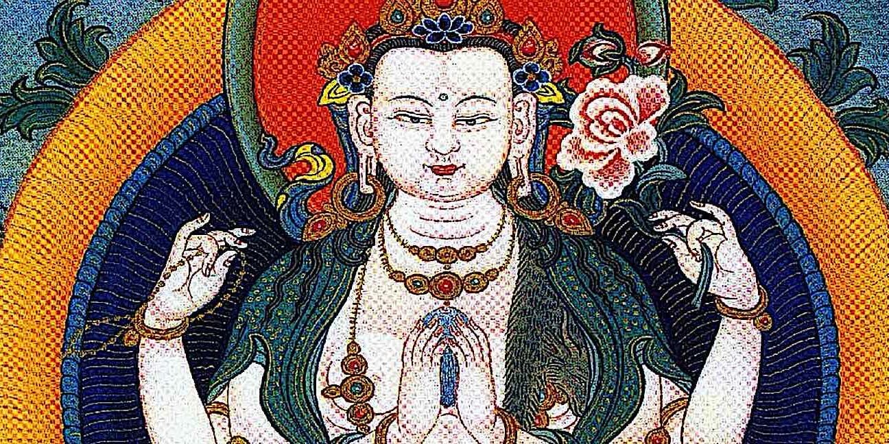 Four-armed Chenrezig Avalokiteshvara, Buddha of Compassion.