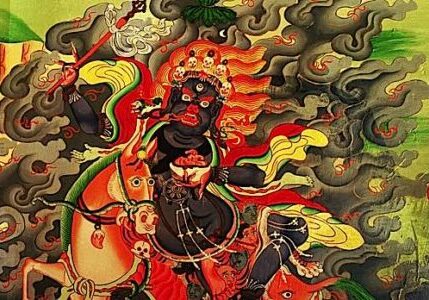 Palden Lhamo, Shri Devi, is the fiercest of the fierce Protectors in Tibetan Buddhism. Like an enraged mother, She protects Her children. At the same time, she reminds us not be be attached to anything, even our own children.