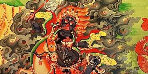 Palden Lhamo, Shri Devi, is the fiercest of the fierce Protectors in Tibetan Buddhism. Like an enraged mother, She protects Her children. At the same time, she reminds us not be be attached to anything, even our own children.
