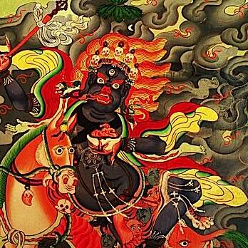 Palden Lhamo, Shri Devi, is the fiercest of the fierce Protectors in Tibetan Buddhism. Like an enraged mother, She protects Her children. At the same time, she reminds us not be be attached to anything, even our own children.