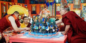 Buddha Weekly Gangteng Tulk Rinpoche filled the Phurba handles with relics of Gilgo Khyentse Rinpoche Buddhism custom crop