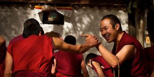 Buddha Weekly Happy monks debating at Sera Monestary Buddism dreamstime l 47717630 Buddhism custom crop