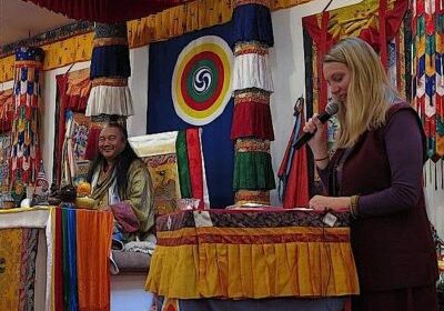 Buddha-Weekly-Lama Dr. Shannon Young teaching alongside her teacher Dzogchen Khenpo Choga Rinpoche-Buddhism