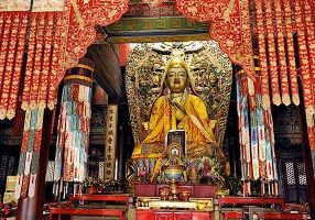 Lama Tsongkhapa altar at a monastery.