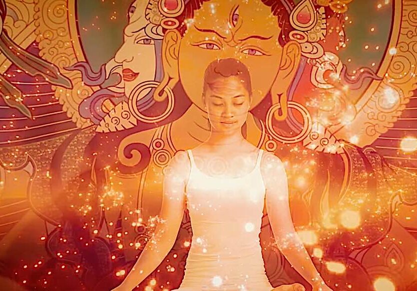 Meditating with Mantras can be very empowering and can help with 10 activities, including healing, protection and wish-granting. Pictured, a young meditator focused on visualizing Paranshavari Tara with her mantra for healing.