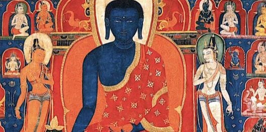 Buddha-Weekly-Medicine Buddha Sutra temple mural with Bodhisattvas-Buddhism