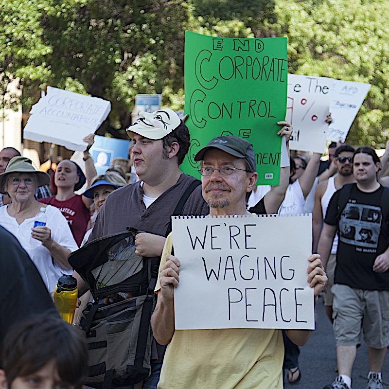 Occupy Austin — and other Occupy protests — arose spontaneously and, mostly, peacefully.