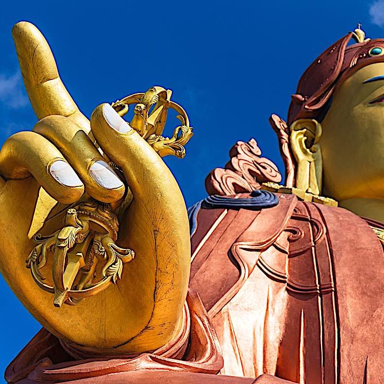 Padmasambhava giant statue at Guru Rinpoche temple.