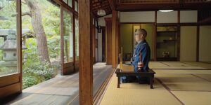 Buddha Weekly Seated Zen from a video demonstrated by Deputy head priest Taizo in within Myoshin ji Daiko Matsuyama Buddhism custom crop