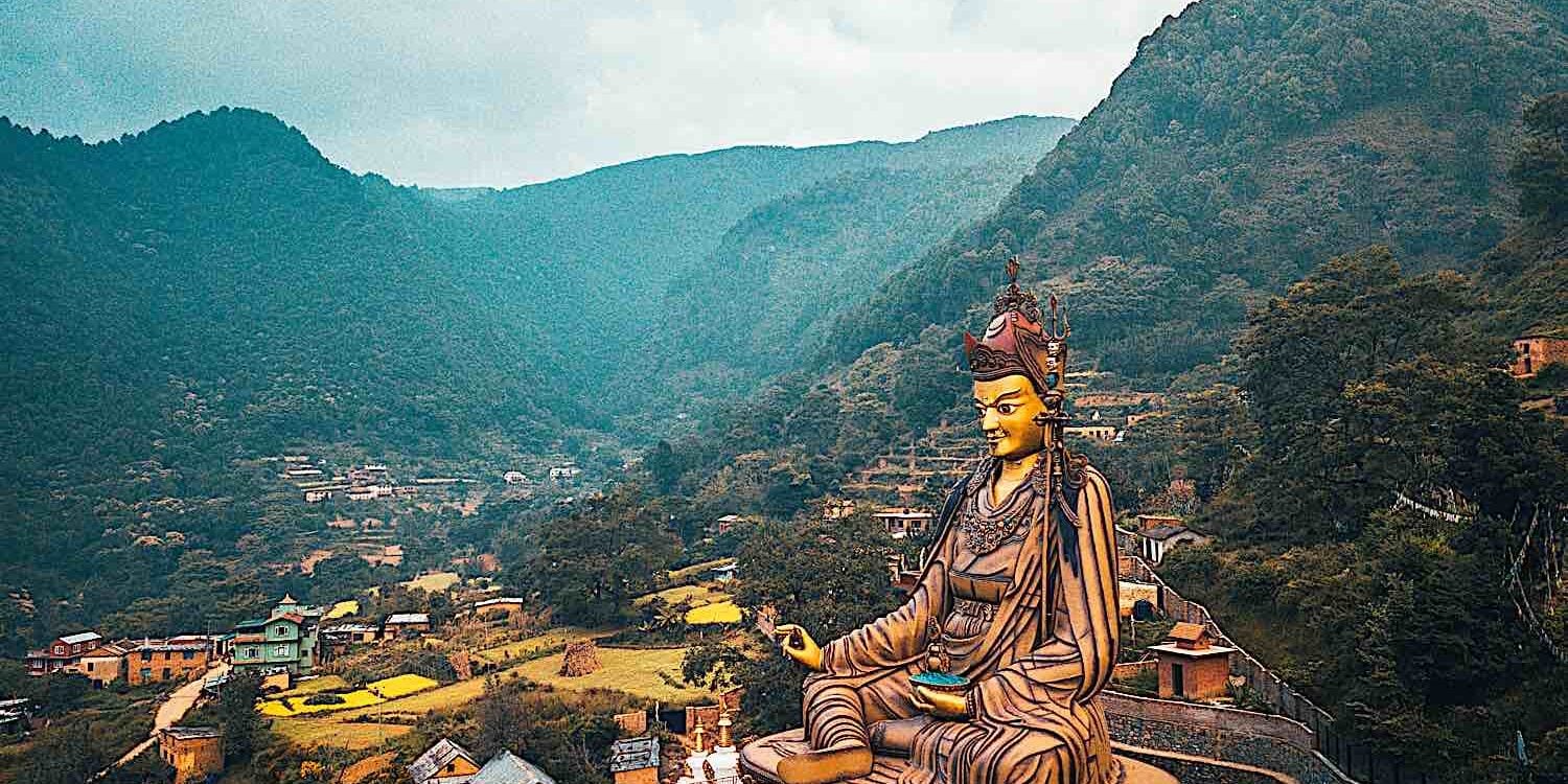 Guru Rinpoche Padmasambhava Buddha Statue in Kathmandu Nepal (Photo Raimond Kavins.)
