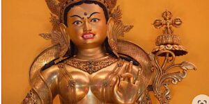 Buddha Weekly Tara with the double Vjara and hand in the mudra of the three jewels Buddhism custom crop