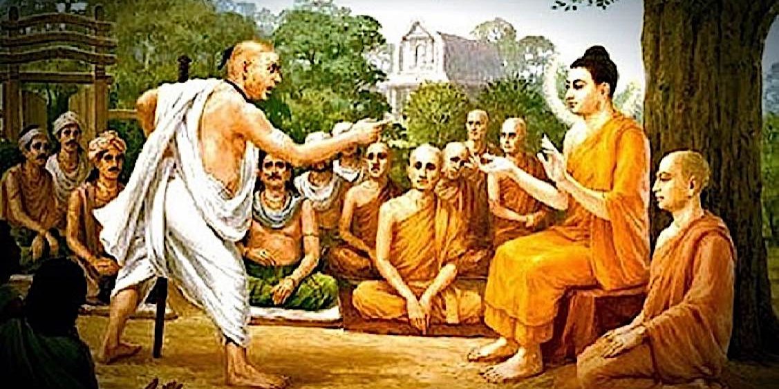 An angry man insults the Buddha. The Buddha's reaction was "non reaction." 