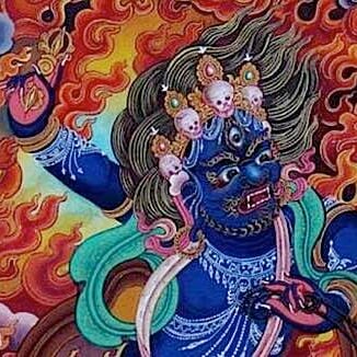 The fearsome power of great Vajrapani, who is always ready to "beat down" the obstacles to our practice.