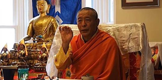 H E Zasep Rinpoche teaching in 2016 at Gaden Choling.