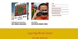 Supporting Member Portal showing the area for MP3 Downlaods.