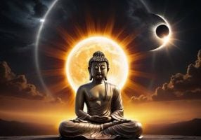 Feature image: Buddha and a solar eclipse.